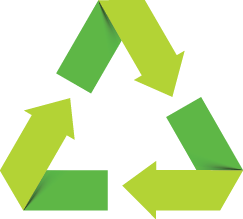 bright lime green Recycle triangle