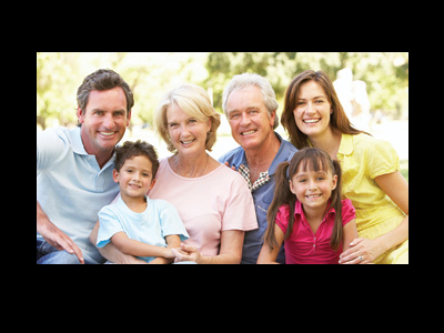 three generation family photographed together