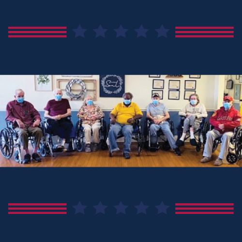 Elizabethtown Nursing and Rehab Veterans sitting together